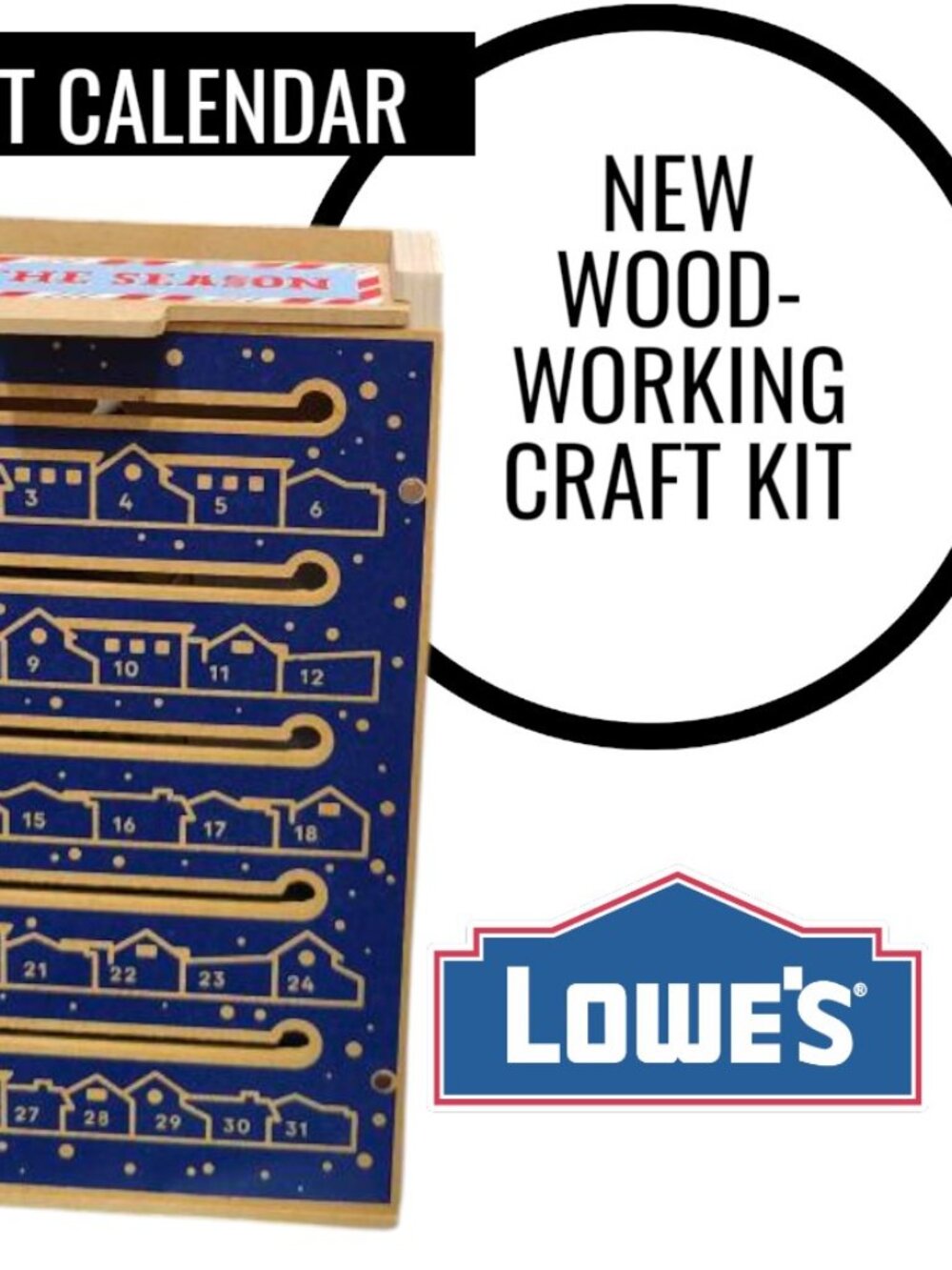 NEW Lowe's Kids Workshop Kit Advent Calendar Letter Box CHRISTMAS Stem Toy DIY B